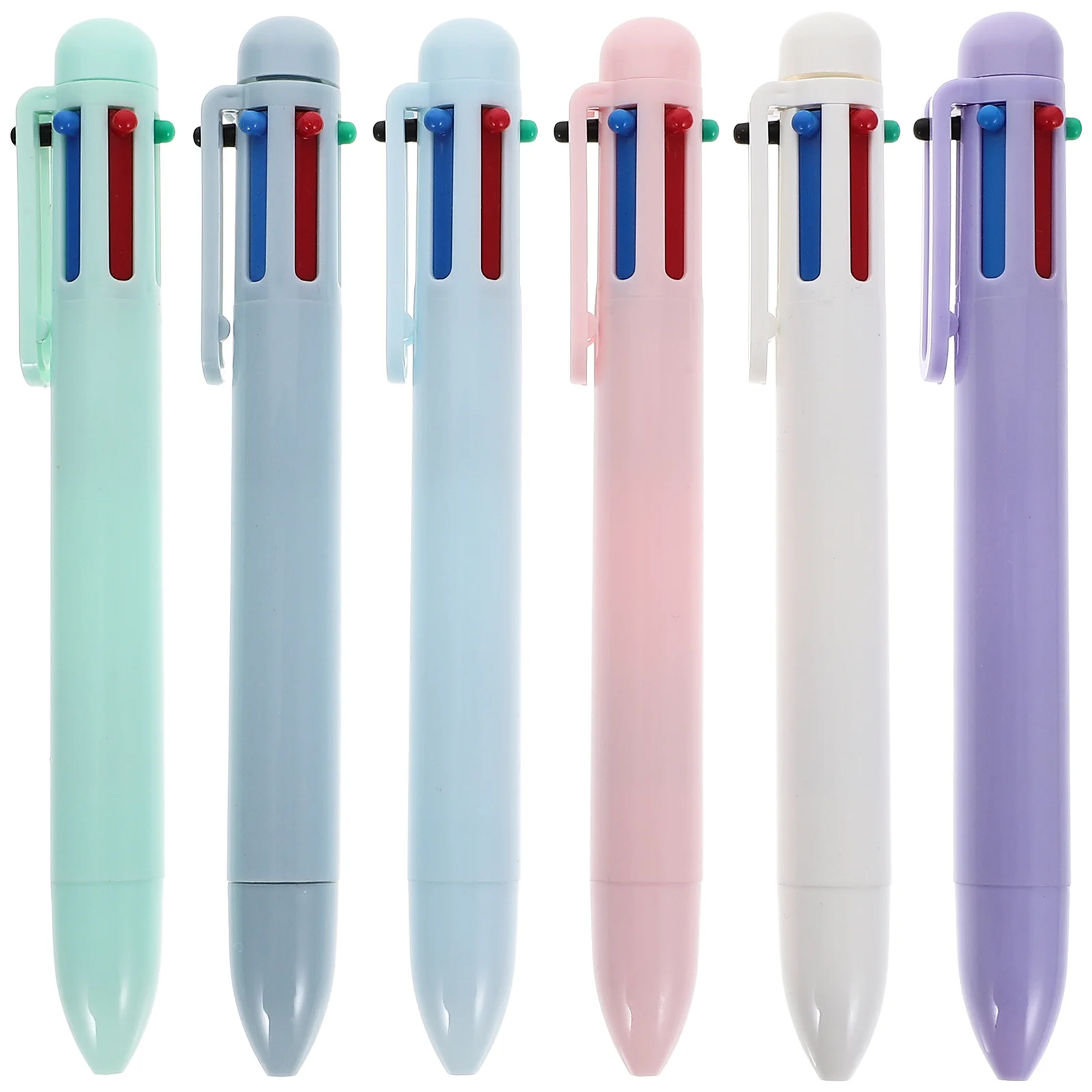 

6Pcs Macaron Ballpoint Pen Set Stylish Smooth Writing Student Pens Ergonomic Design for Daily Use Portable Study Accessories