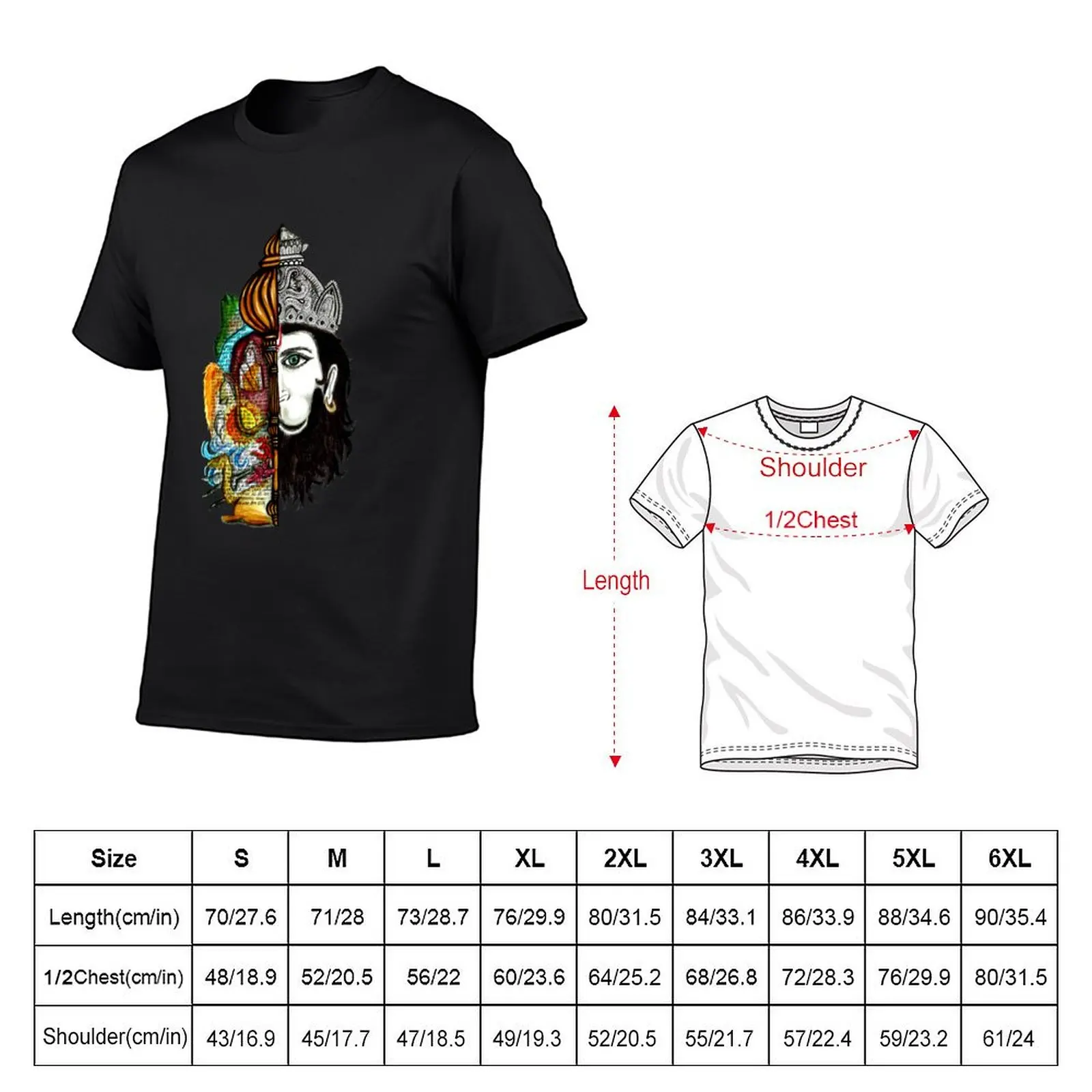 Lord Hanuman T-Shirt graphic t shirts anime stuff mens t shirts top quality