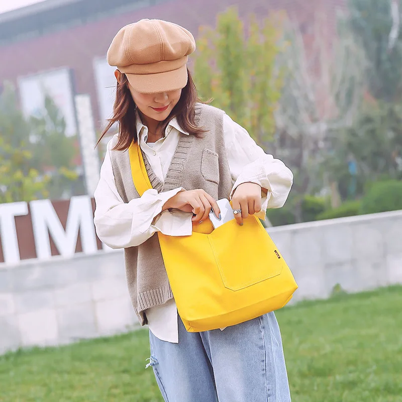 Korean Version Harajuku Lazy Style Large Capacity Crossbody Bag Canvas Bag Women's Single Shoulder Retro Versatile