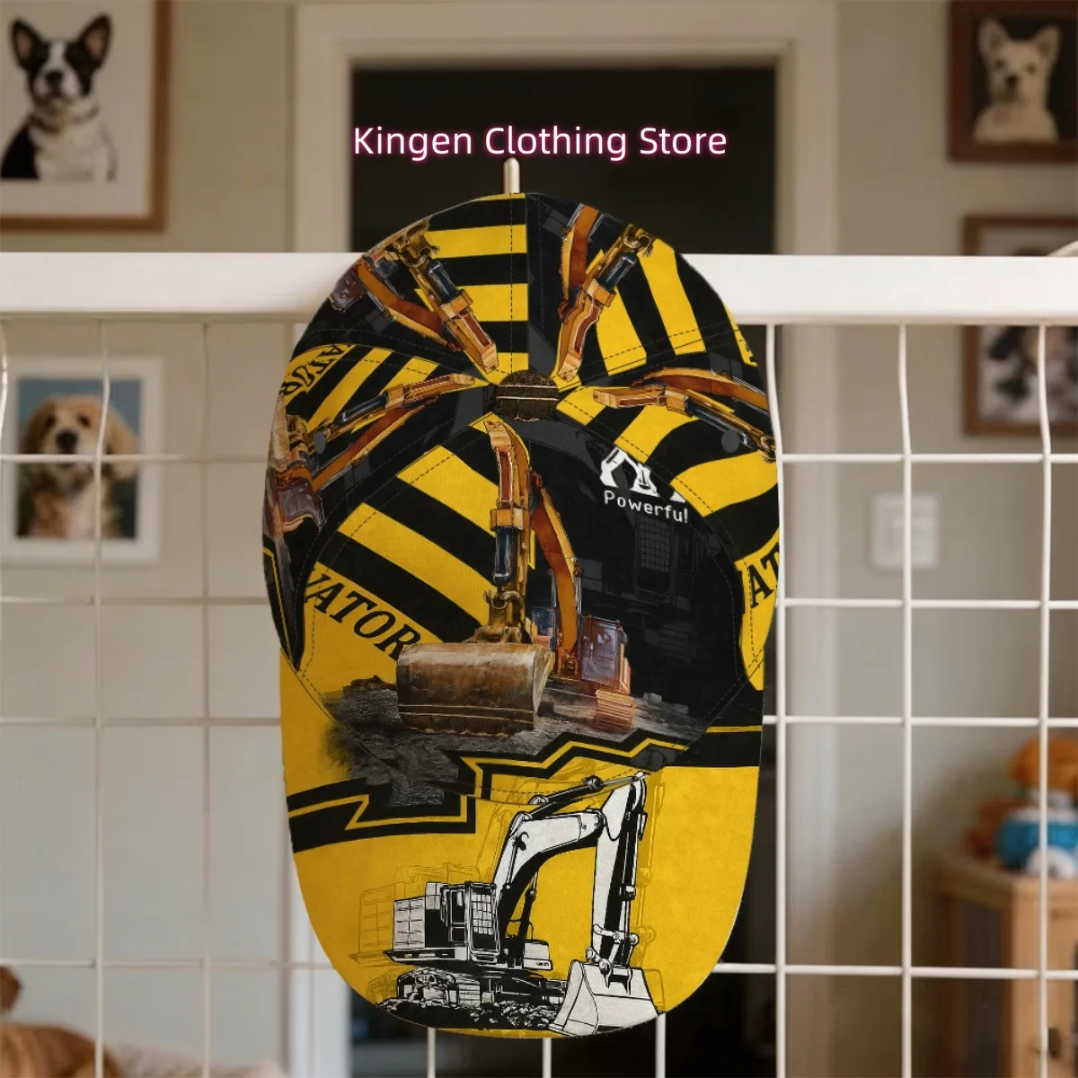 1pc Retro Excavator-Themed Baseball Cap with Excavator Print & Buckle Closure - Lightweight Curved Brim, One Size Fits Most Suit