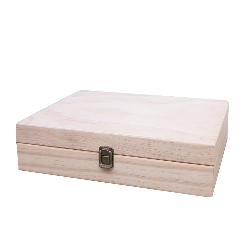 

Creative wooden essential oil box Large capacity multi-grid storage box Beauty shop essential oil packaging box