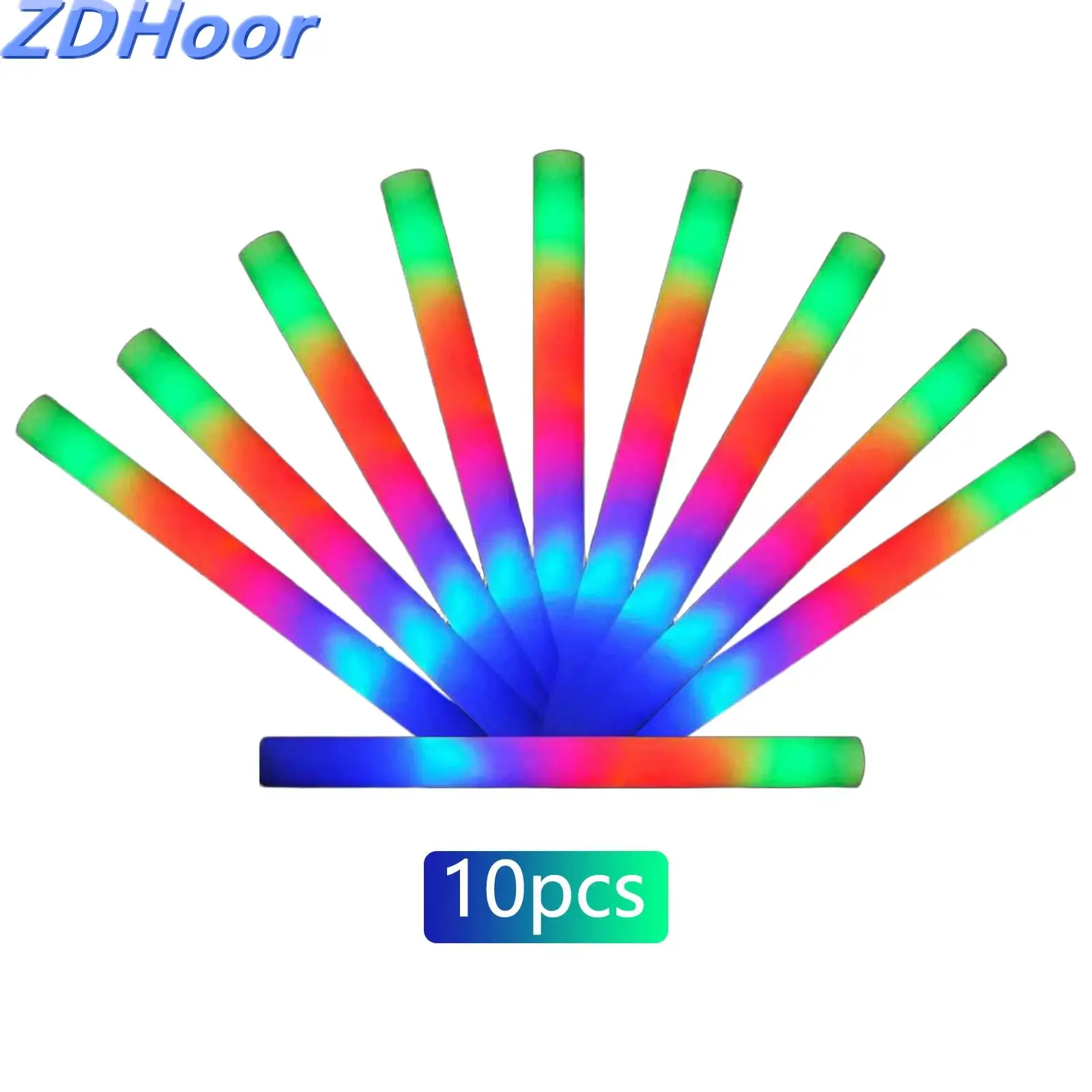 10Pcs LED Foam Stick Light-Up Party Favors for Celebrations Weddings Halloween New Year Eve Concerts Sporting Events