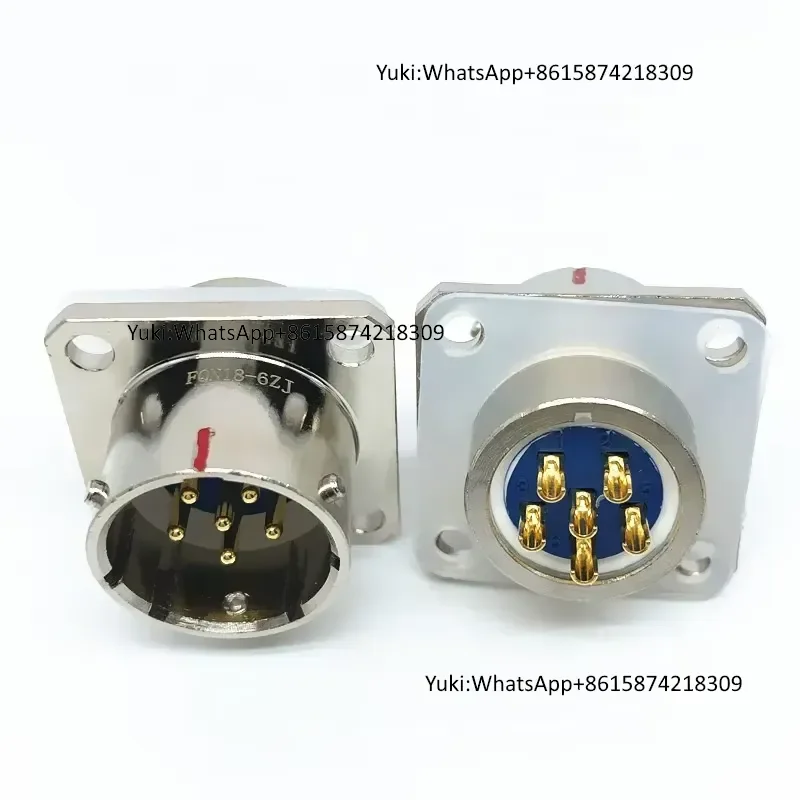 

FQN18 Supplier's Waterproof Circular Electrical Metal Connector 5/6Pin IP67 Seal Male/Female Socket Plug Power