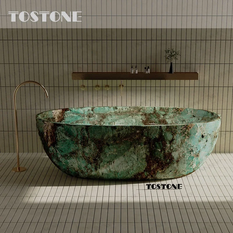 Luxury Stone Baths,Tostone Rich People Purchase List True Luxury Brazil Amazon Green Marble Stone Engrave CNC Bathtub Furniture