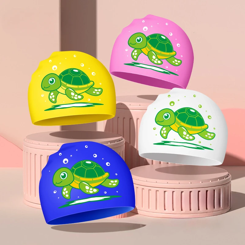 

Cartoon Swimming Caps Ear Protection Waterproof Silicone Swim Caps for Boys Girls Chilren Swimming Cap Swimming Pool Accessories