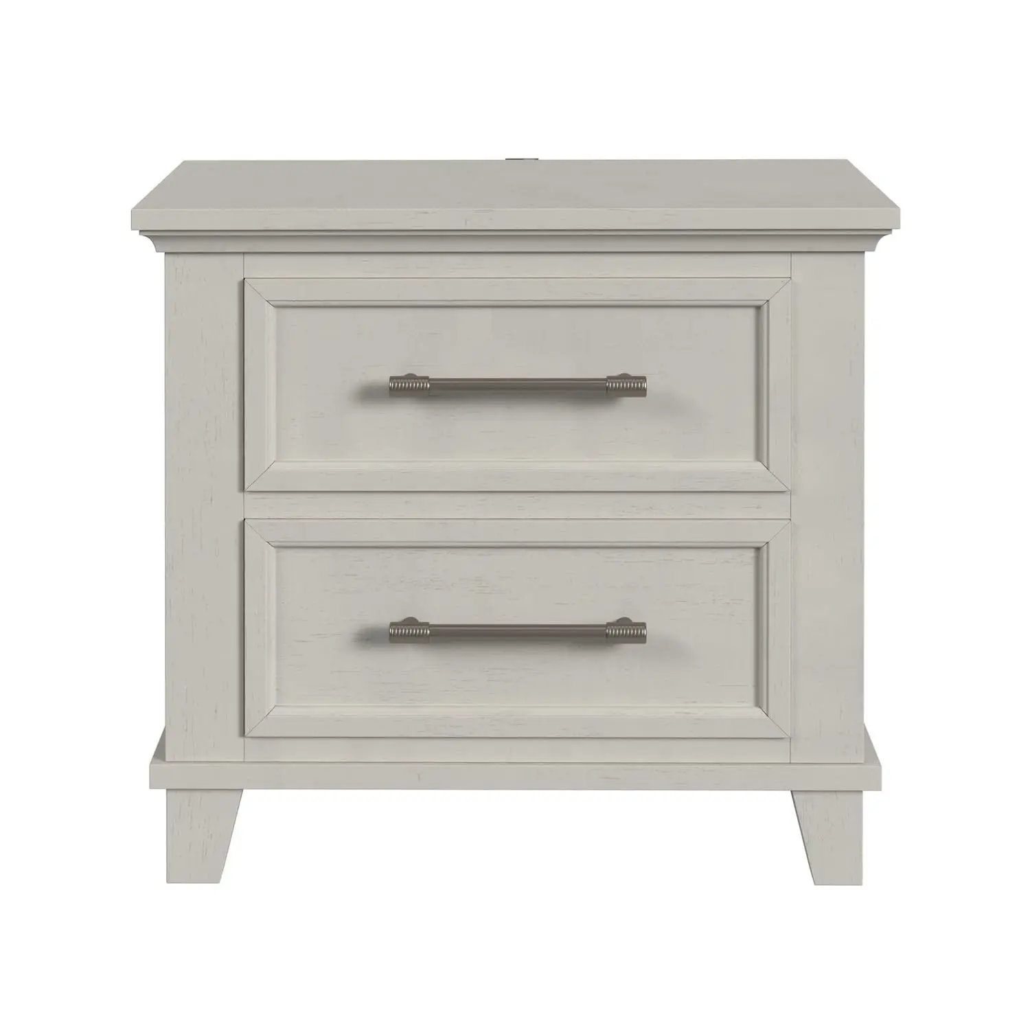 2-Drawer Nightstand with USB Charging Port, Bedroom Bedside Table Storage, Ivory, Customized