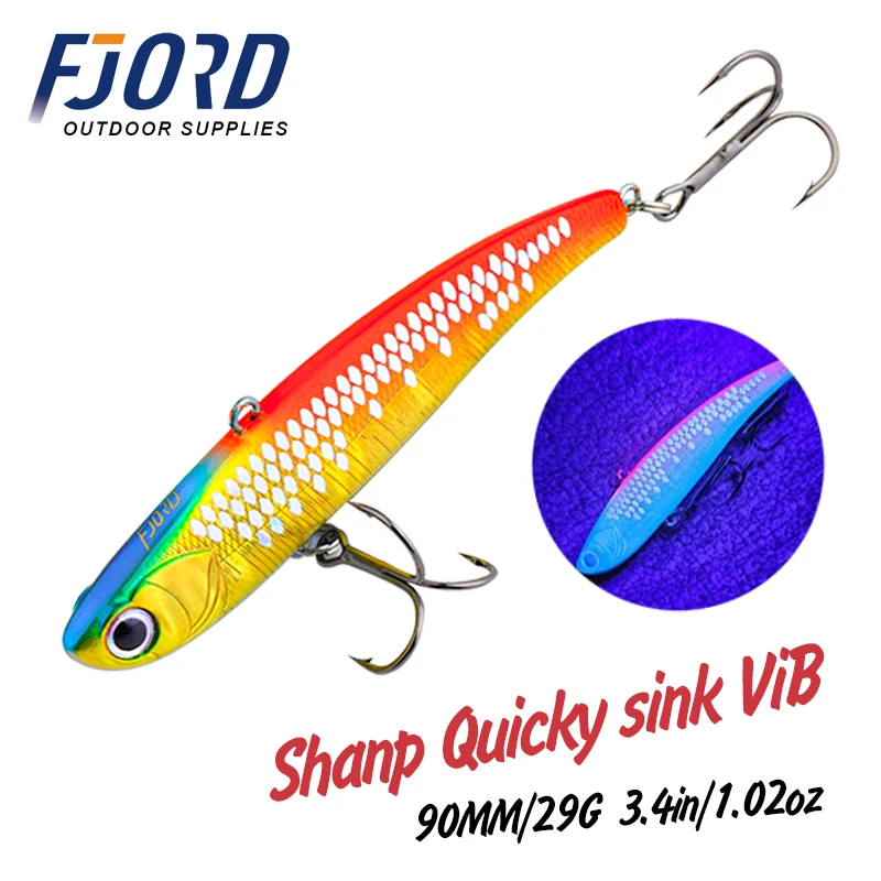 FJORD Winter VIB 29g Quickly Sinking Sharp Rattlin Fishing Lure Wobbler For Pike Ice Balance Long Cast Swimbait Fishing Tackle