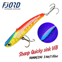 FJORD-señuelo de pesca de ratán afilado de hundimiento rápido, Wobbler para Lucio, hielo, equilibrio, largo fundido, Swimbait, aparejos de pesca, VIB de invierno, 29g