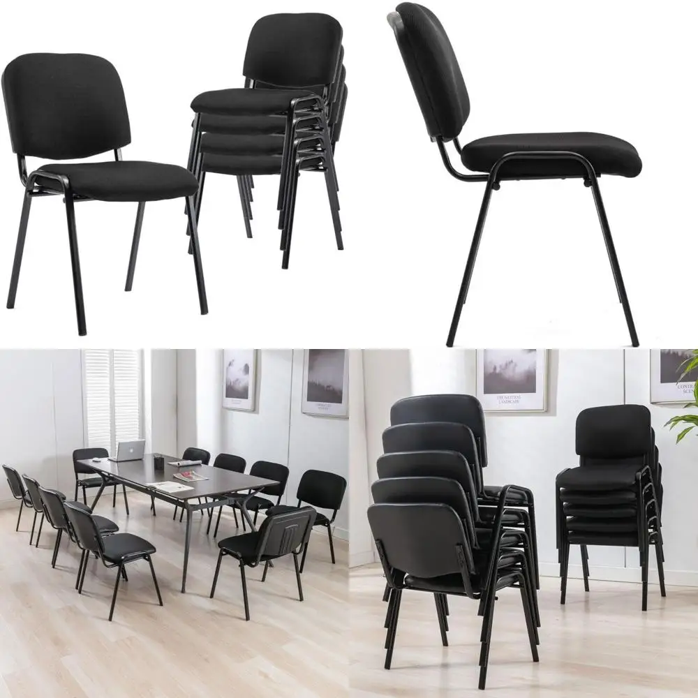 Mesh Office Chairs - 5 Pack Stackable Armless for Conference Rooms, Reception Desk, Meetings, Events, Halls, Training Spaces