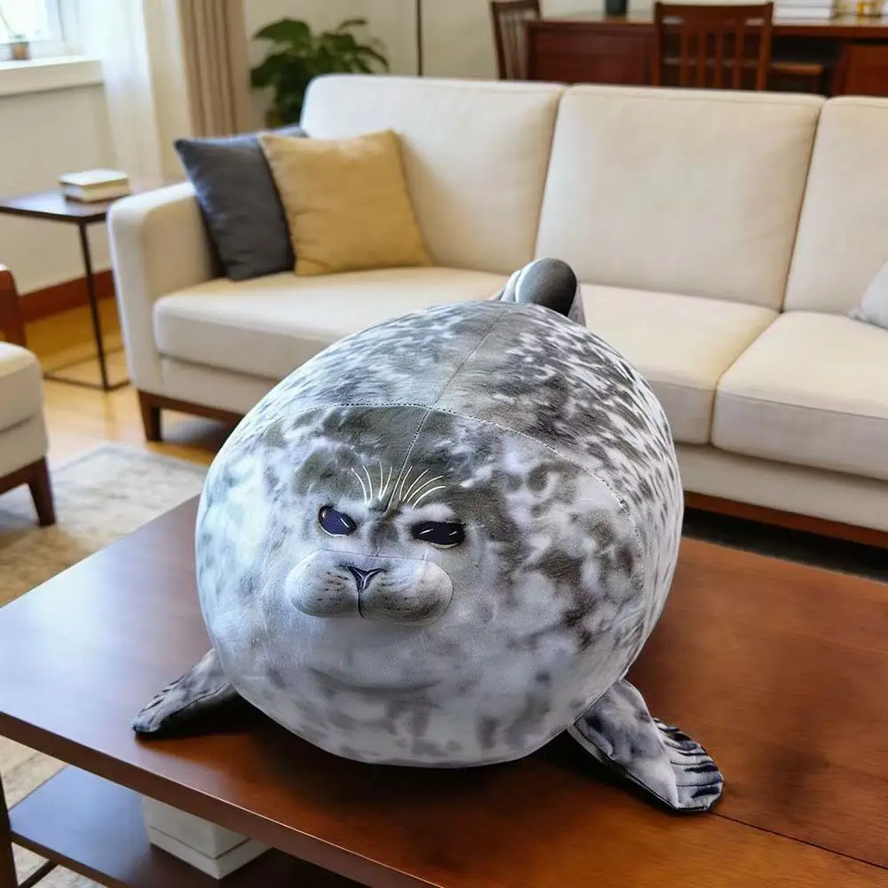 20cm Plush Blob Seal Pillow Mother with Four Kids Seal Chubby 3D Novelty Sea Lion Doll Stuffed Toy Pillow Gifts for Kids Girls