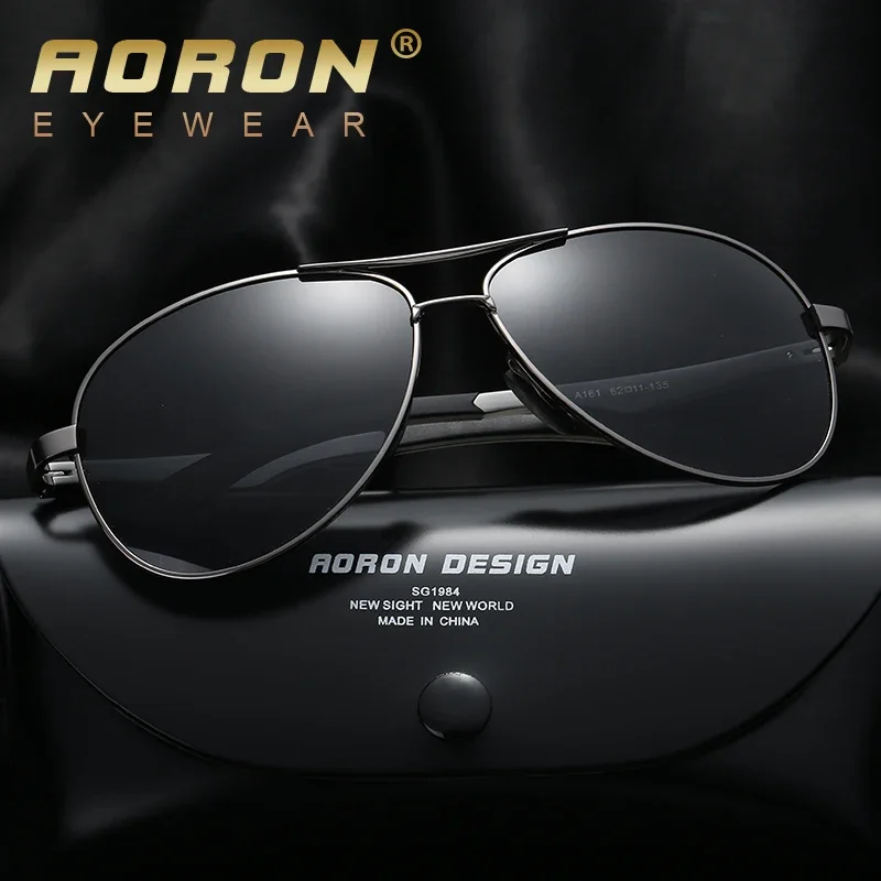 AORON-gafas de sol polarizadas de aleación de aluminio para hombre y mujer, lentes de marca de lujo, HD, UV400, accesorios para conducir