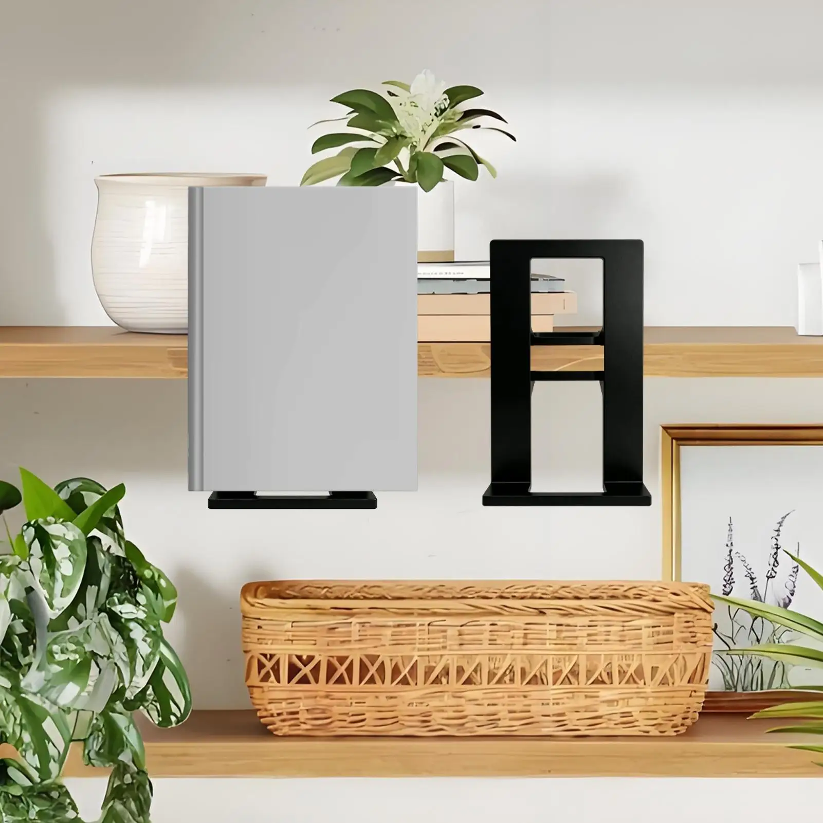 Floating Shelves For Books Clamp Mount Textbook Organizer Rack Floating Bookcase For Small Items Flower Pot Vase Record Music