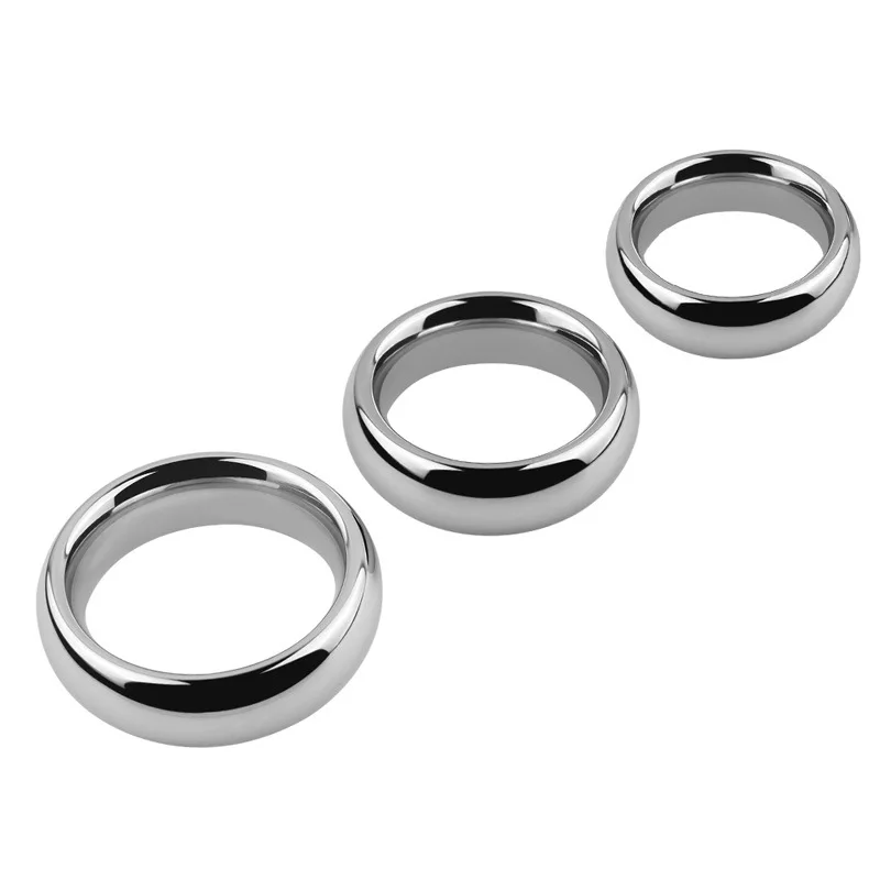 Cock Ring Stainless Steel Metal Scrotal Restraints Glans Penis Men\'S Testicular Weight-Locked Sperm Ring Training Sex Supplies