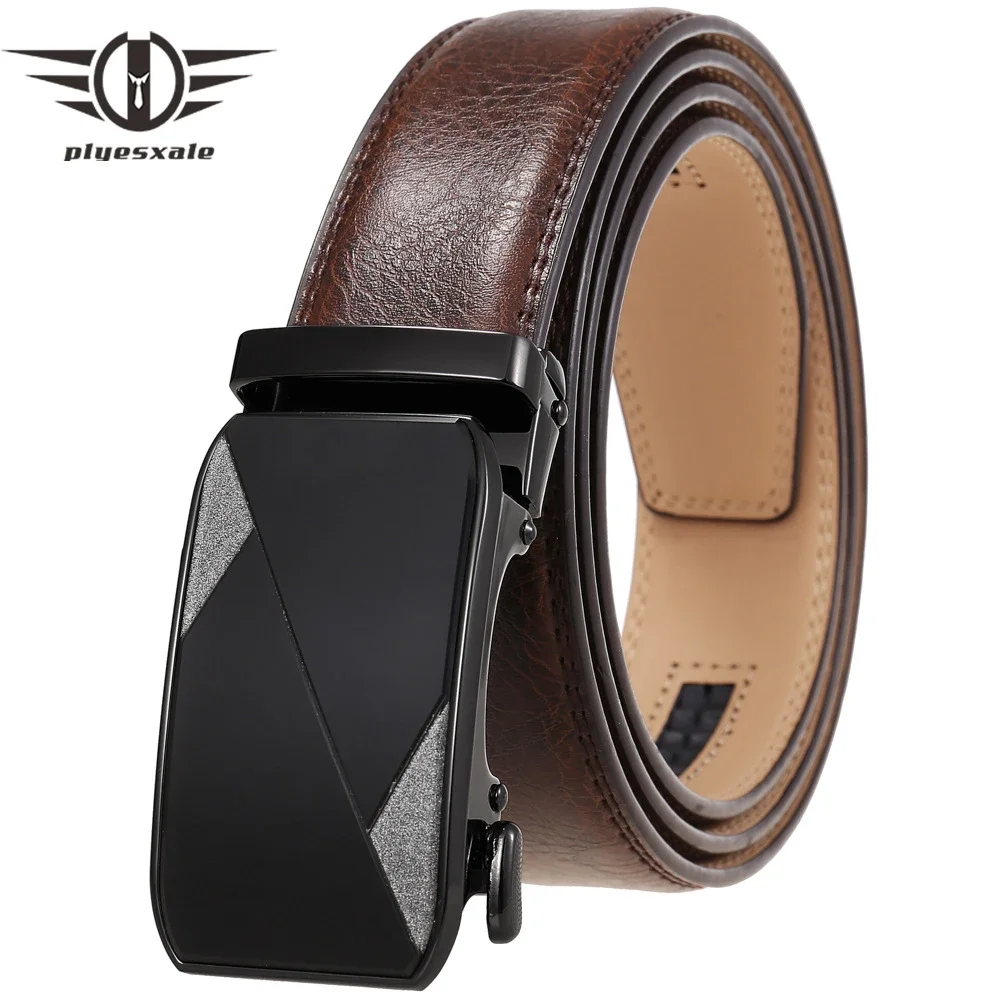 

Plyesxale 2024 Male Automatic Buckle Belts for Men Authentic Girdle Trend Men's Belts Ceinture Fashion Designer Jean Belt G909