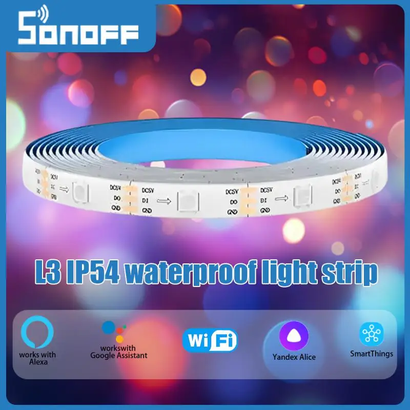 Sonoff LED Light Strip RGB Dimmable L2 Lite L3 PRO RGBIC WiFi Lamp Strip Work With Alexa Google Smartthings Ifttt EWeLink App