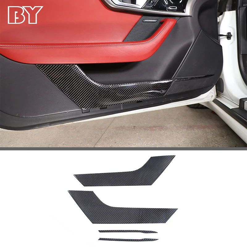 Soft Carbon Fiber Interior Center Console Decoration Cover Stickers Trim Accessories For Jaguar F-TYPE 2013-2022