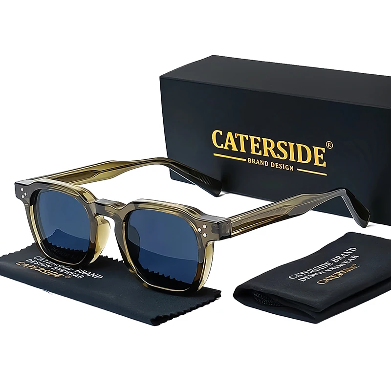 CATERSIDE Retro Square Men Sunglasses Punk Small Frame Personalized Design Sun Glasses Women Travel Party Business Festival Gift image 2