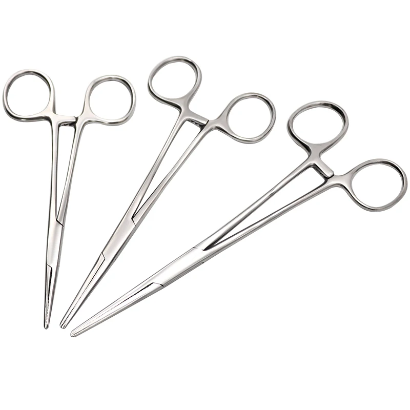 18/16/14cm Stainless Steel Hemostatic Clamp Forceps Surgical Forceps Tool  Hemostatic Forceps Pliers Straight/Elbow Tips