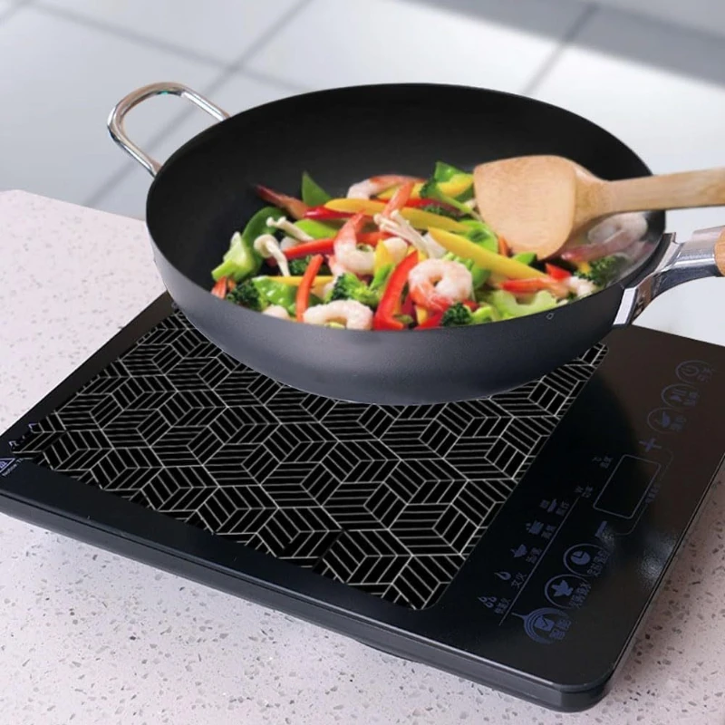 Non Slip Heat Resistant Induction Cooktop Protector Silicone Mat Suitable for Stove Cover and Microwave Heat Insulation Pad