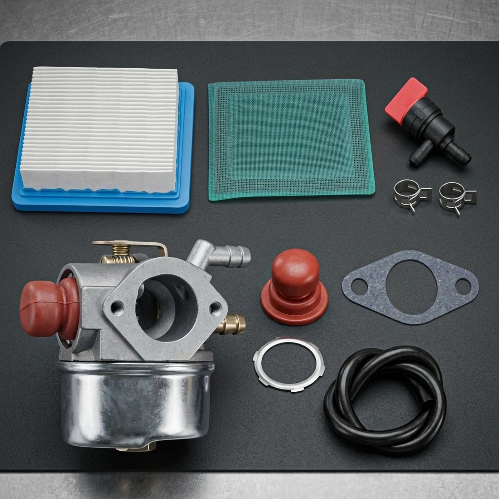 Gasket Carburator Kit Air Filter Carburetor Clamps Fuel Line Fuel Shut-off Valve for primer Bulb OHH55 OHH60 OHH65 New