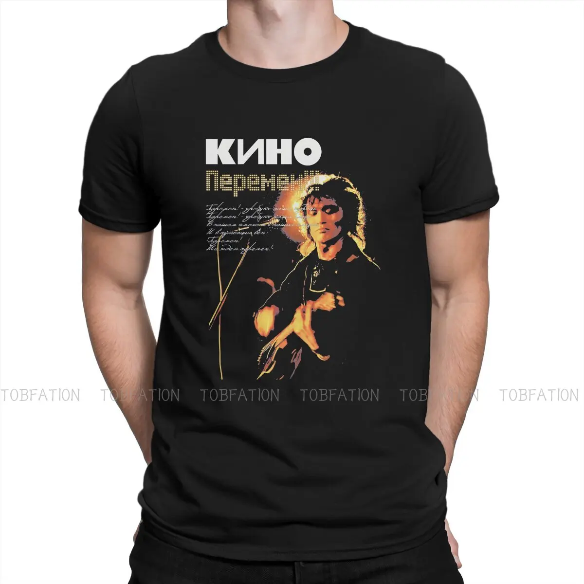 Viktor Tsoi Kino Russian Singer Crewneck TShirts Cool Man Clssic Print Men\'s T Shirt New Trend Tops Size S-6XL