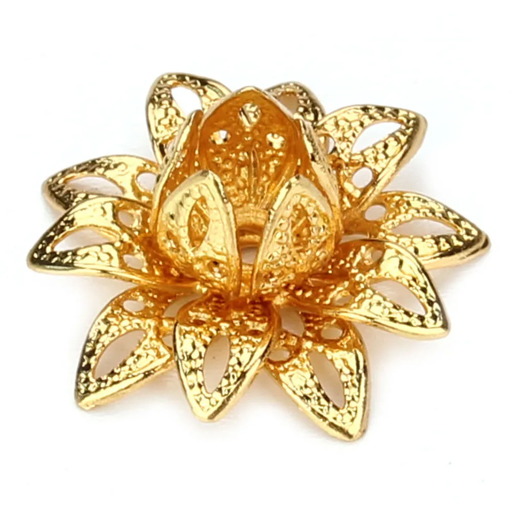 

20Pcs Lotus Flower Bead Caps Metal Spacer Charms End Caps for Necklace Bracelet DIY Handmade Jewelry Accessories