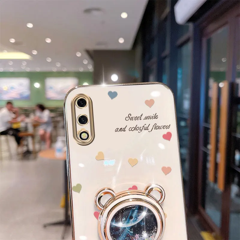 سيليكون حزام الحبل لطيف الحب الدب حامل هاتف حافظة لهاتف هواوي الشرف 9X Pro 60 70 80 90 100 200 300 Pro Ultra Y9s