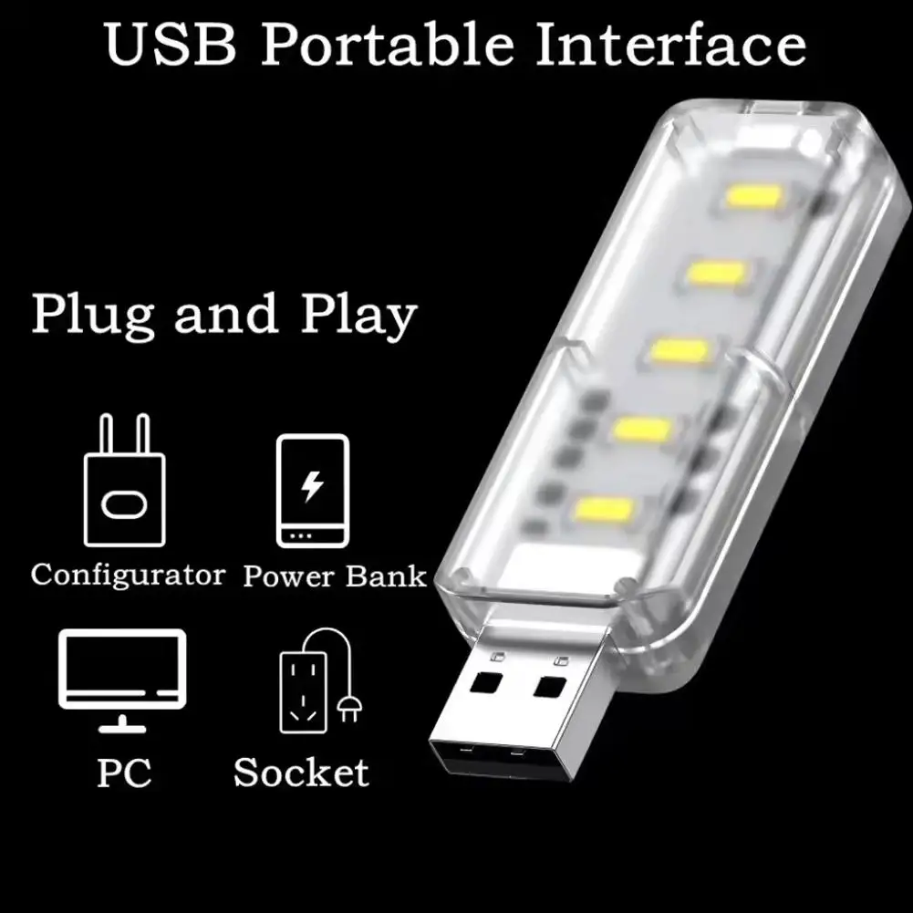 10 LED اللمس يعتم USB ضوء الليل 5 فولت المحمولة 3000 كيلو/6500 كيلو لغرفة النوم دراسة الكمبيوتر المحمول المحمول قوة البنك المكونات في الإضاءة