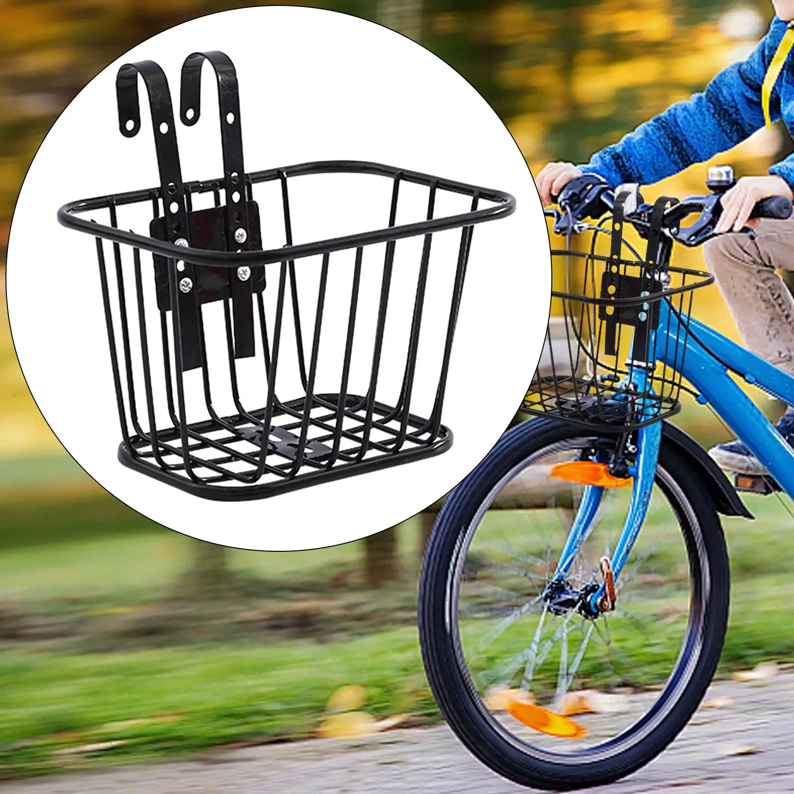 Kids Bike Basket Front Decor Removable Metal Wire Versatile Handlebar Basket