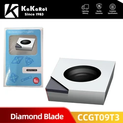 KaKarot 다이아몬드 커터 인서트 CCGT09T302 CCGT09T304, CCGT09T3 PCD 알루미늄 합금 선삭 공구, CNC 카바이드 CBN 선삭 선반 CBN