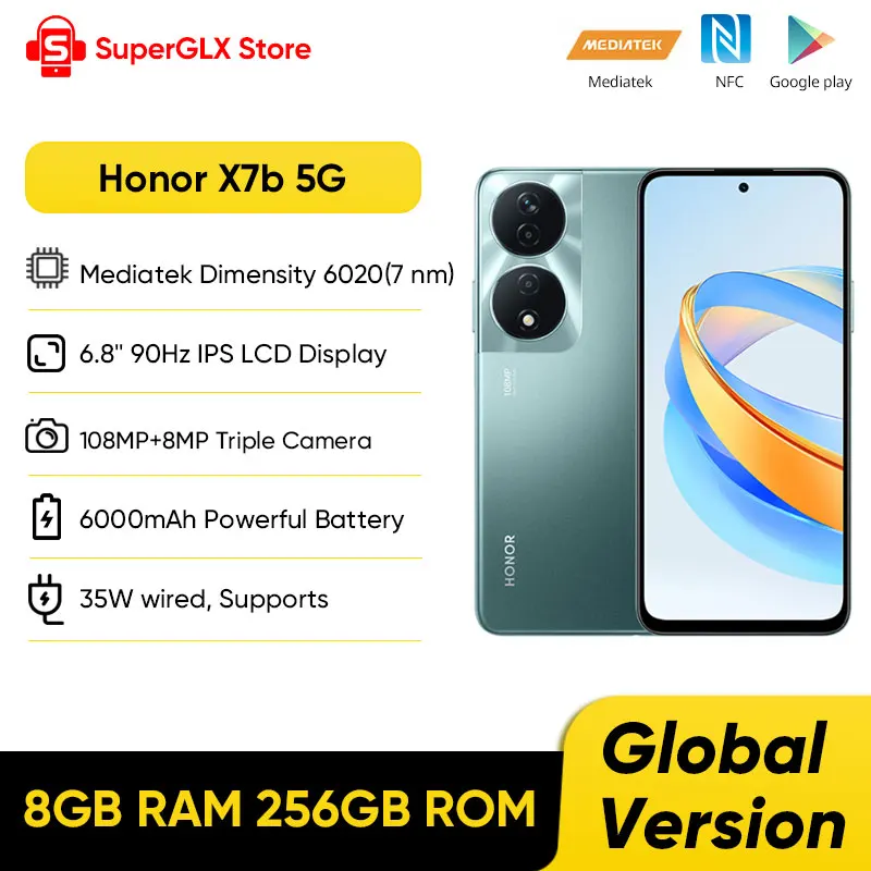 2024 HONOR X7b 5G Global Version Mediatek Dimensity 6020 6.8