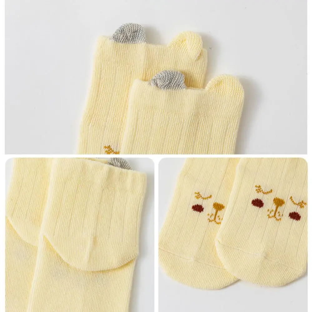 8Pairs الدب آذان الطفل الجوارب القطنية القط أرنب الخريف الربيع دارى قصيرة جوارب أنبوبية تنفس لطيف الأطفال الكرتون الجوارب