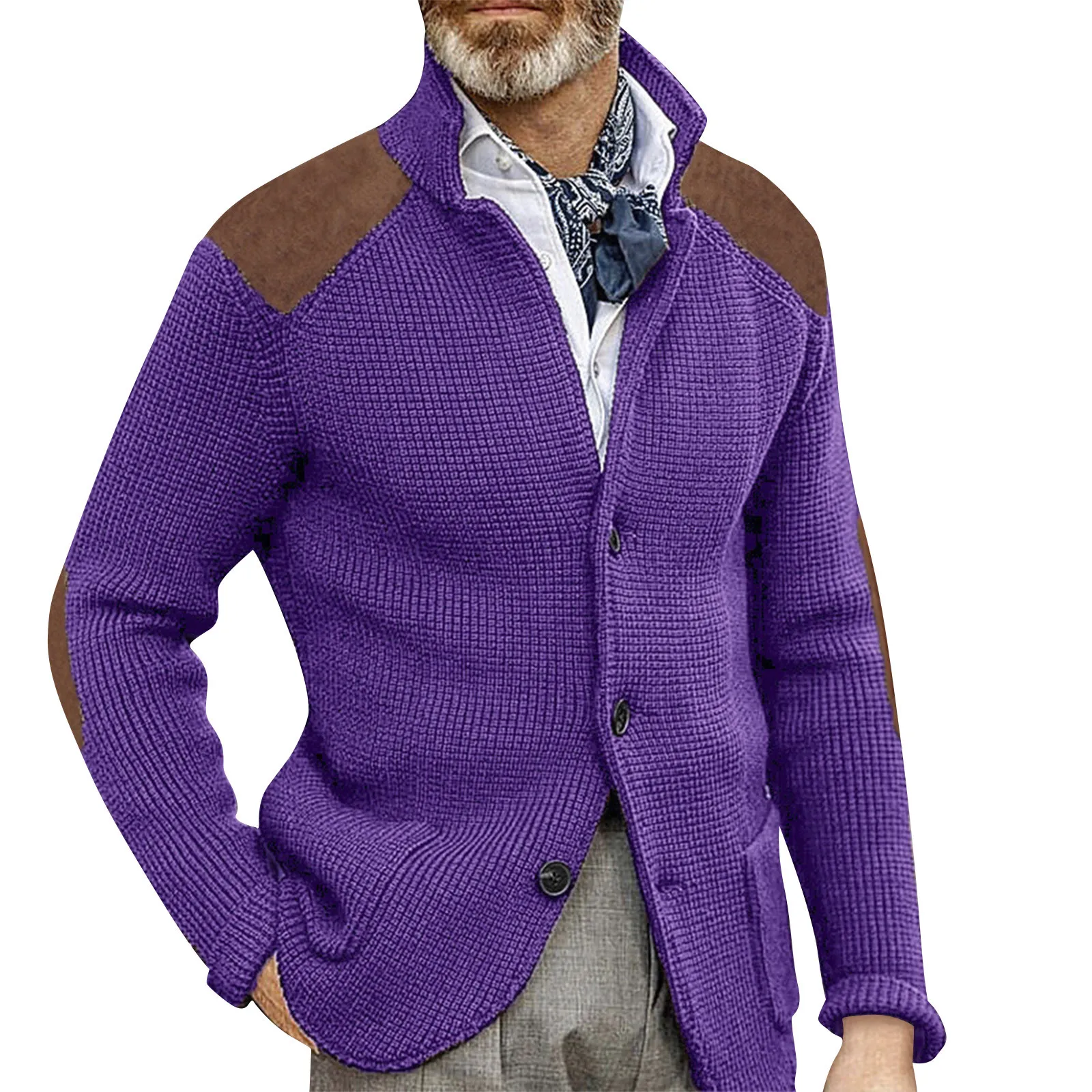 Abbigliamento da uomo in stile britannico Cardigan in maglia autunno inverno nuova moda monopetto nero colletto alla coreana maglione lavorato a maglia cappotti da uomo
