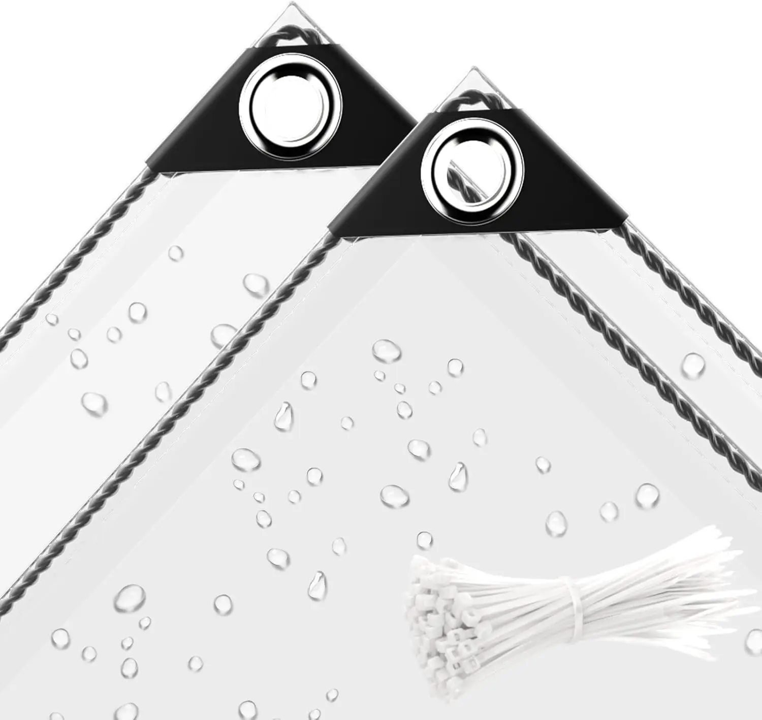 

3 x 10 ft Clear Waterproof PVC Tarp, Heavy Duty with Grommets for Camping, Greenhouse, Cars