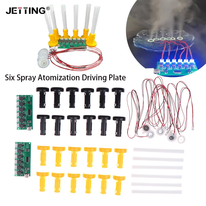 Nebulizing módulo de controle, nebulizador ultra-sônico, driver névoa, interface placa de circuito, 6 bocais, kit diy