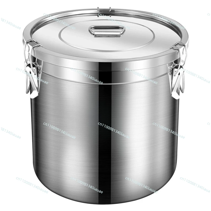 

Extra Thick Stainless Steel Rice Drum 316 Food Grade Sealed Drum 25kg Flour Drum Household Soup