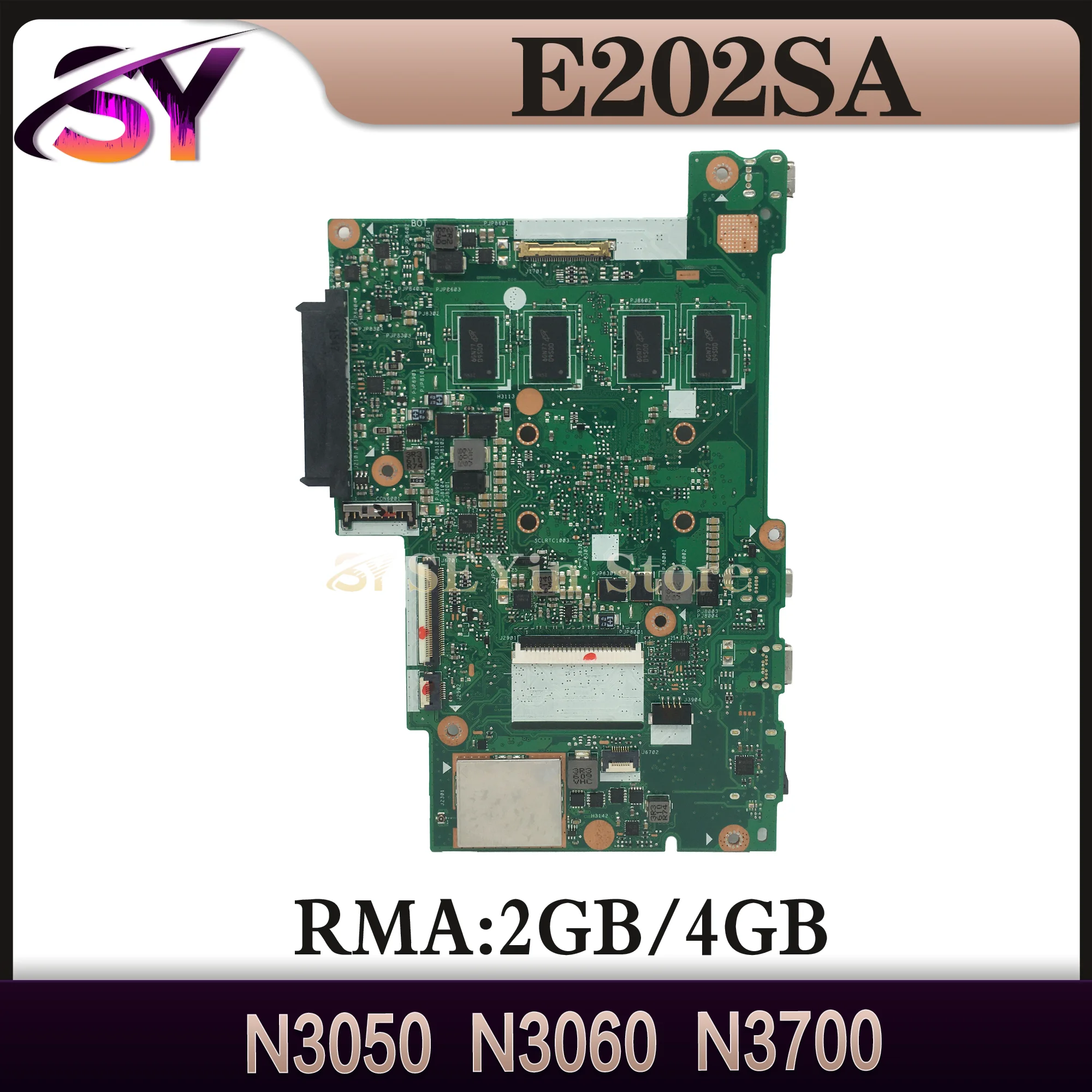 

KEFU Notebook E202SA Mainboard For ASUS EeeBook E202S E202 Laptop Motherboard With N3050 N3060 N3700 4G/2G-RAM Maintherboard