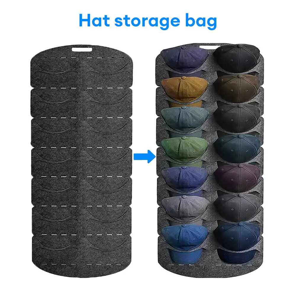 Hanging Hat Organizers for Bedroom Closet Space Saving Wall Door Back Felt Storage Rack for Baseball Cap Felt Storage Holders