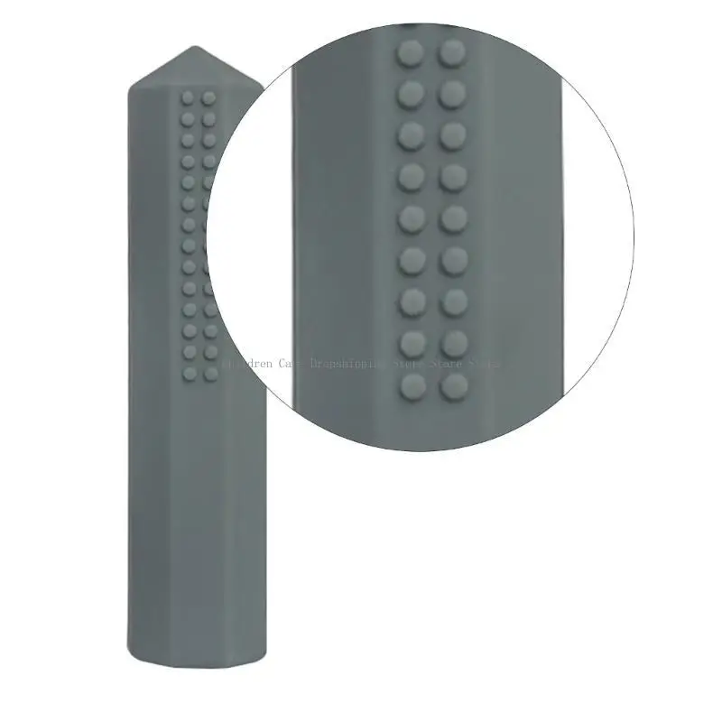 ยางกัดดินสอซิลิโคนแบบเคี้ยวได้สำหรับทารกส่งเสริมการพัฒนาช่องปากปกป้องเคล็ดลับดินสอปลอดภัยสำหรับเด็กวัยหัดเดิน