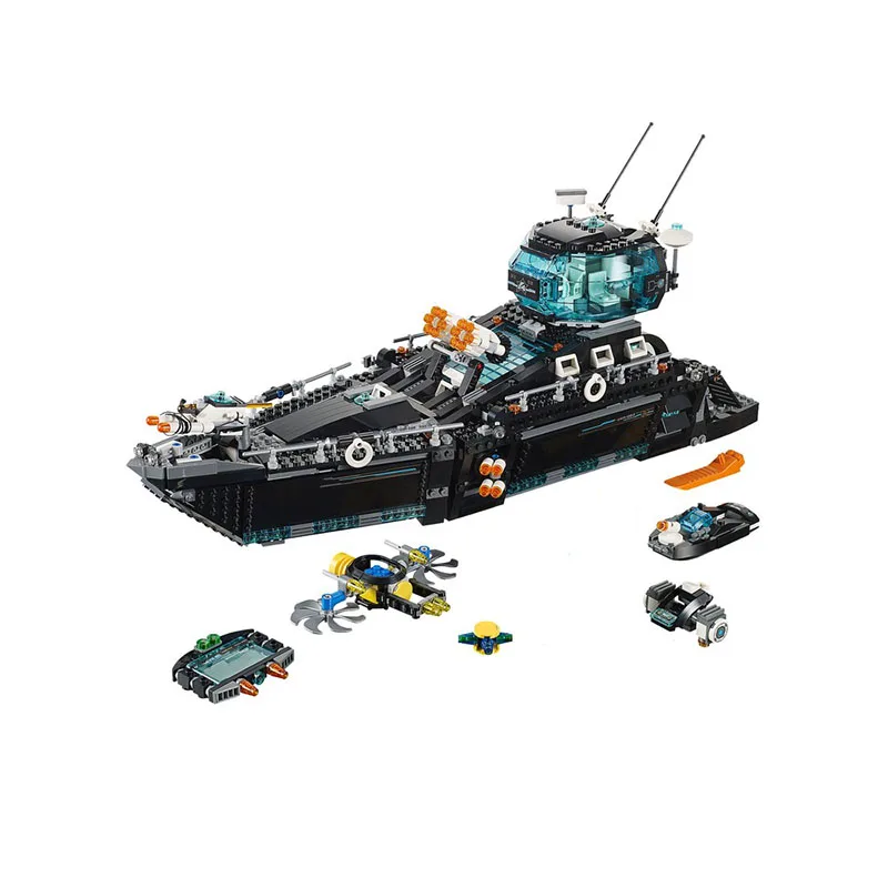 1204PCS MOC 70173-1 Ultra Agents Ocean HQ Zusammengebautes Raumschiffmodell Jungen Lernspielzeug Geschenk