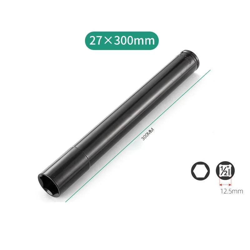 Imagem -06 - Cabeça de Soquete Hex Profunda Super Longa Chave de Impacto Adaptador Drive Especial 18 mm 19 mm 21 mm 22 mm 24 mm 27 mm 300 mm 2