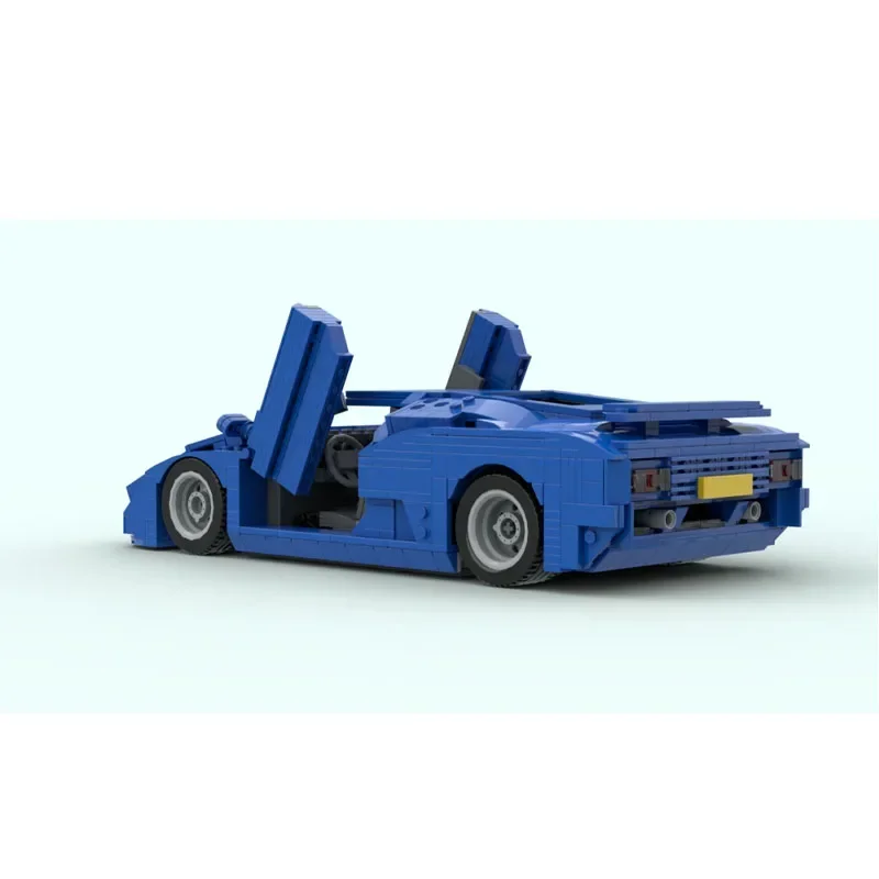 MOC-138060 azul novo eb110 supercar corrida bloco de construção modelo 1017 peças moc criativo crianças natal blocos de construção brinquedo presente