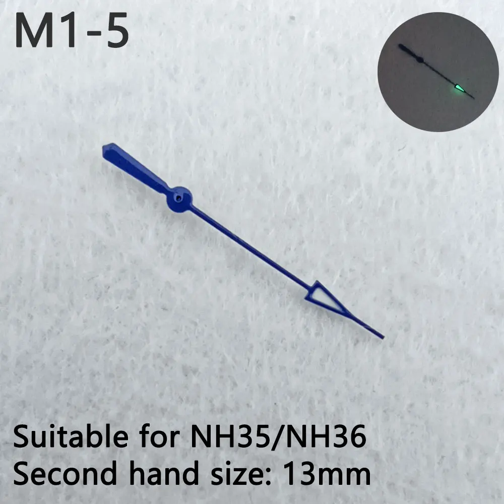 13m watch hands nh h 35 nh36 hands Green  luminous pointe watch accessories replacement parts watch second hand Movement pointer