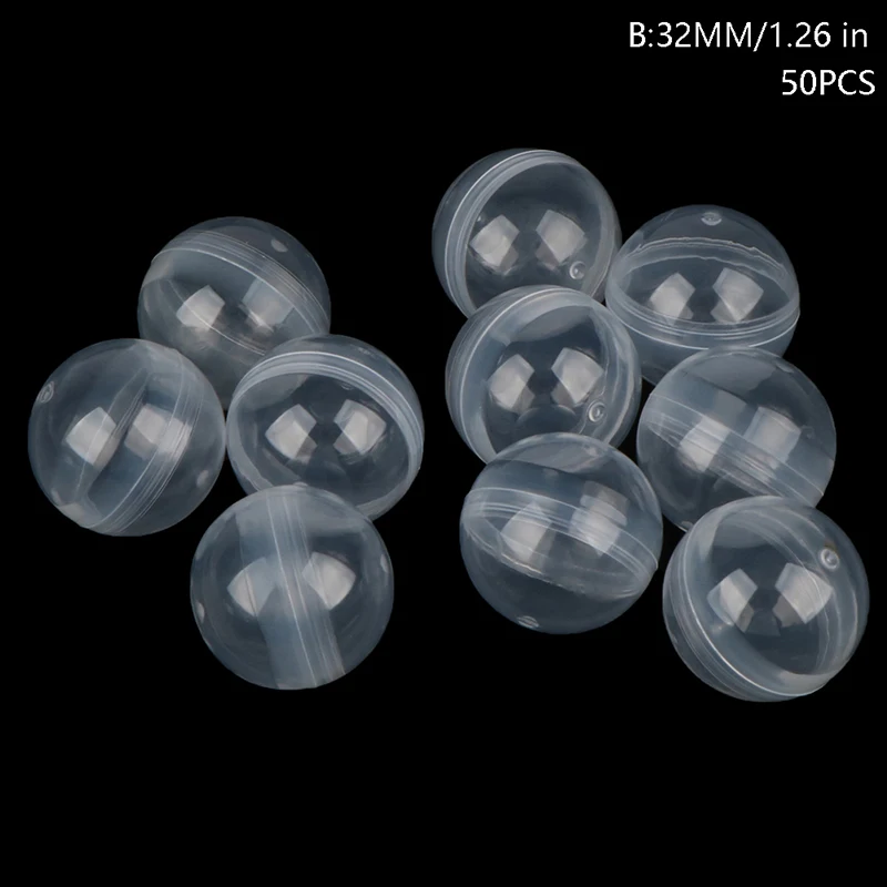 50PCS Klar Können Öffnen Transparenz Kunststoff Kapsel Spielzeug Überraschung Ball Winzige Container, Der Dinge Modell Puppenhaus Zubehör