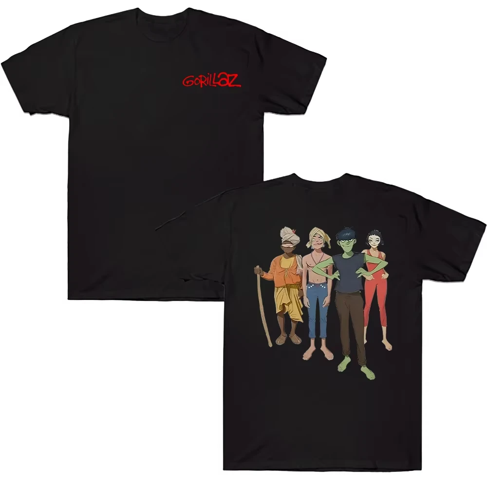 Gorillazs The Mountain Group Graphic Print T-Shirt Men Women Rock Band Streetwear Hip Hop Harajuku Gothic Fashion Oversized Top