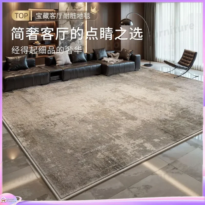 Carpet living room leave-in can be wiped light luxury high sense waterproof and anti-fouling gray Italian sofa coffee table
