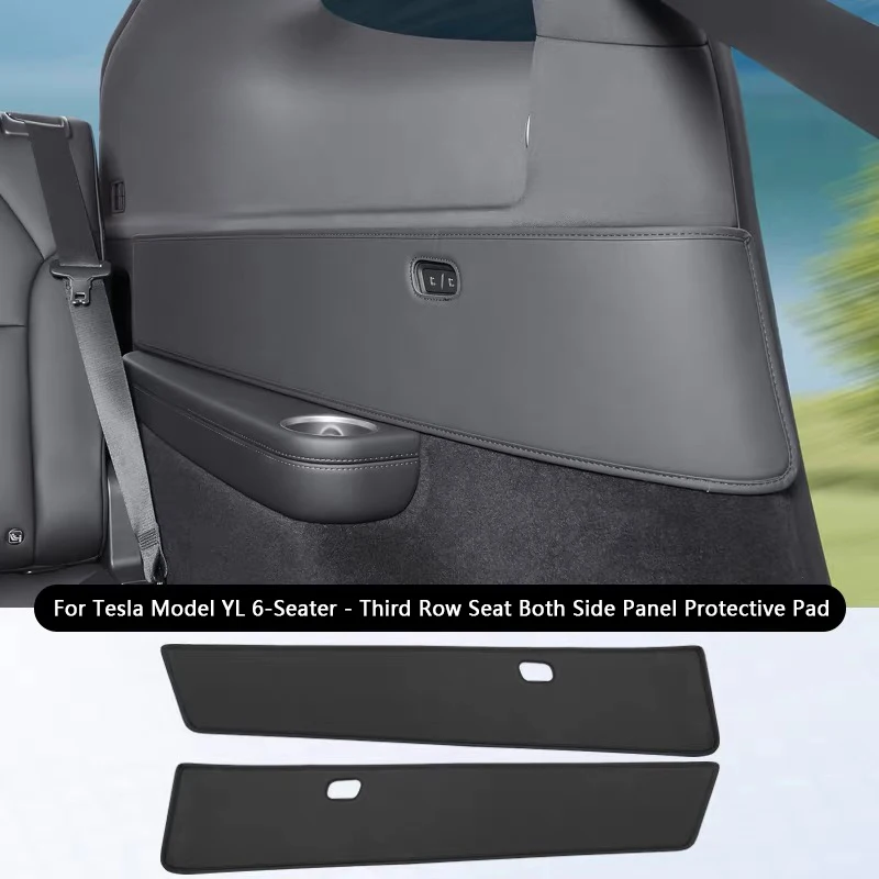 Für Tesla Model YL 6-Sitzer Rücksitz Beidseitige Anti-Kick-Matte Leder Dritte Sitzreihe Anti-Kratz-Schutzmatte Auto-Zubehör – Detail 7