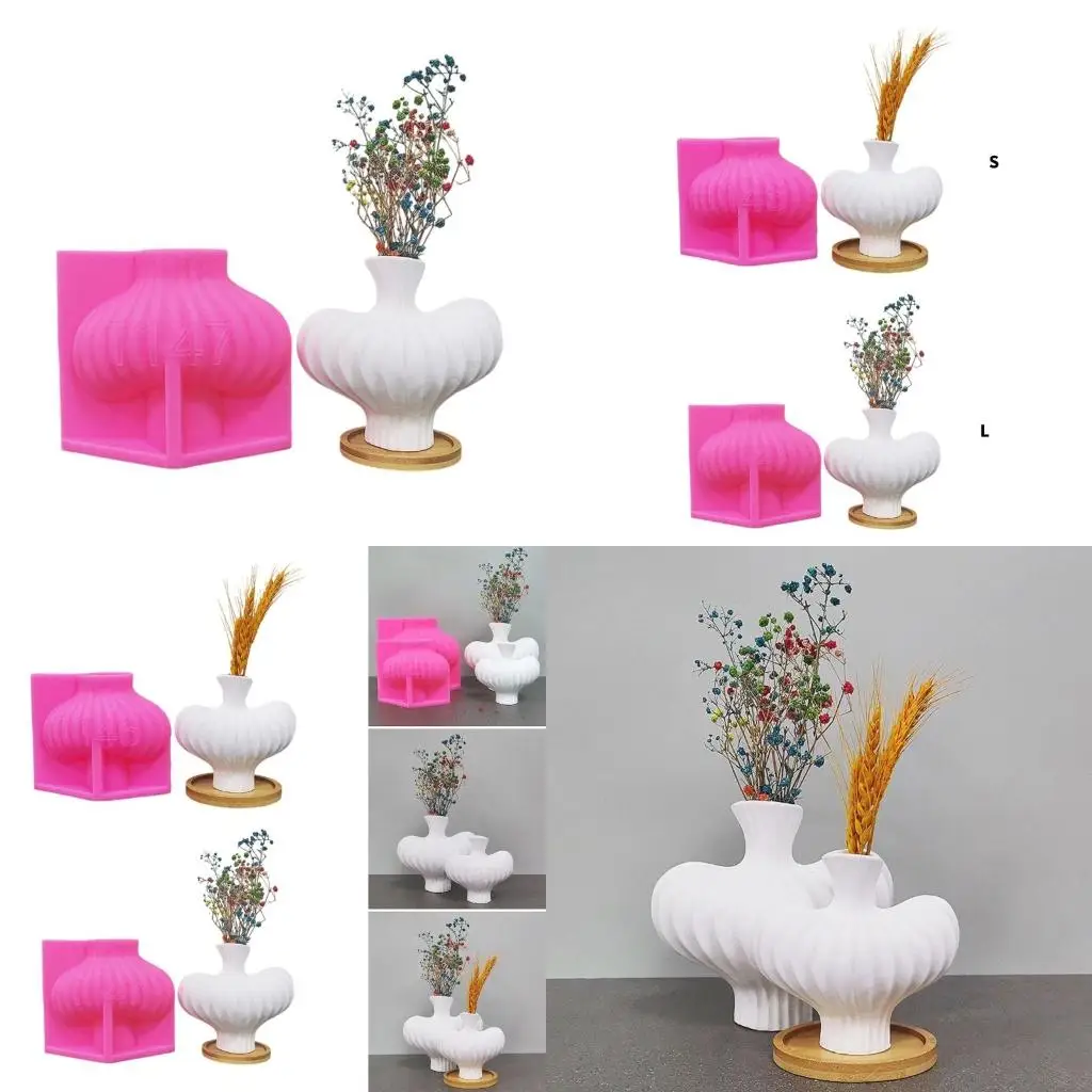 

Sculpture Molds Desk Ornament Molds Vase Molds Planter Molds Striped Planter Mold Suitable for Home Decorations