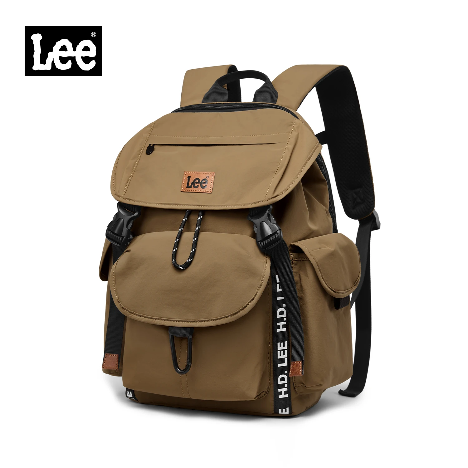 

LEE Large Capacity Lightweight Travel Backpacks Women Men Waterproof Brown Leisure Laptop School Bag Weekend Climbing Rucksacks