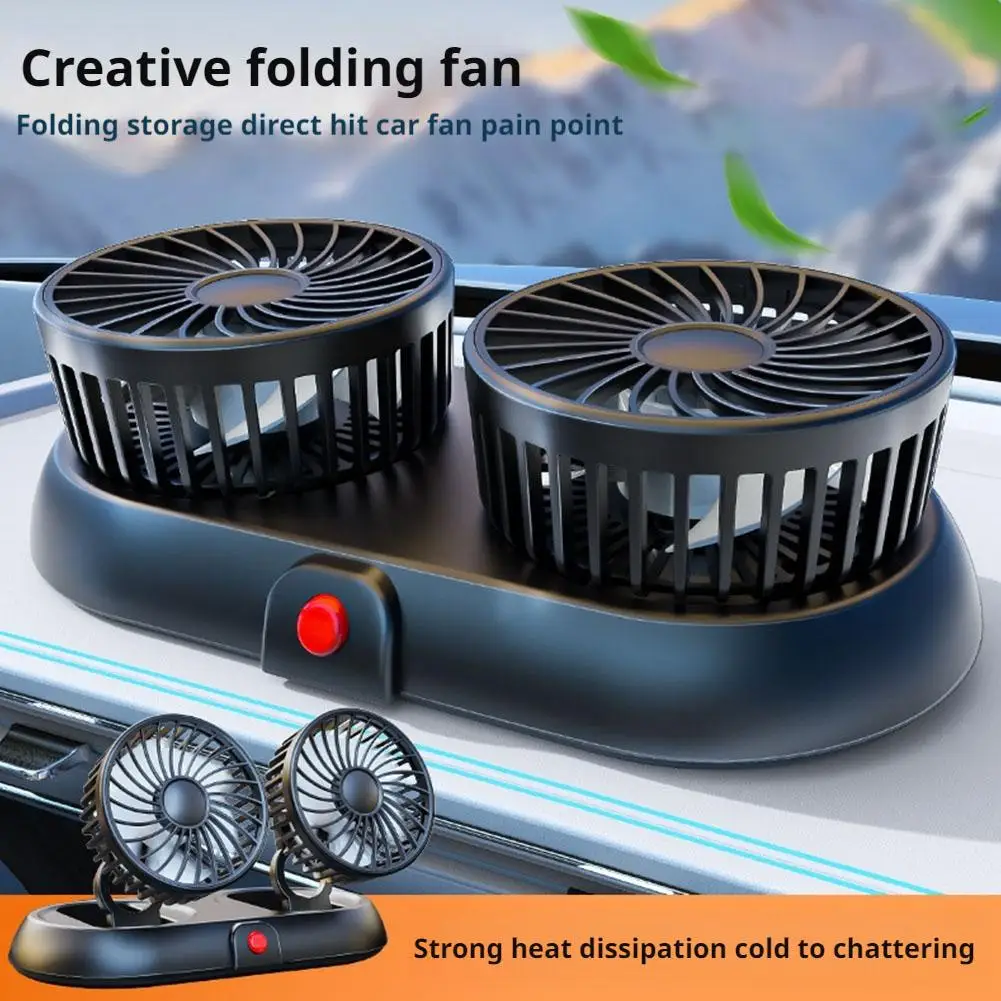 

Car Fan 360° Adjustable 3 Head Air Fan Automotive Electric Fan USB/12V/24V Fan 2 Speeds Car Silent Fan For Home Desk Office L4J0